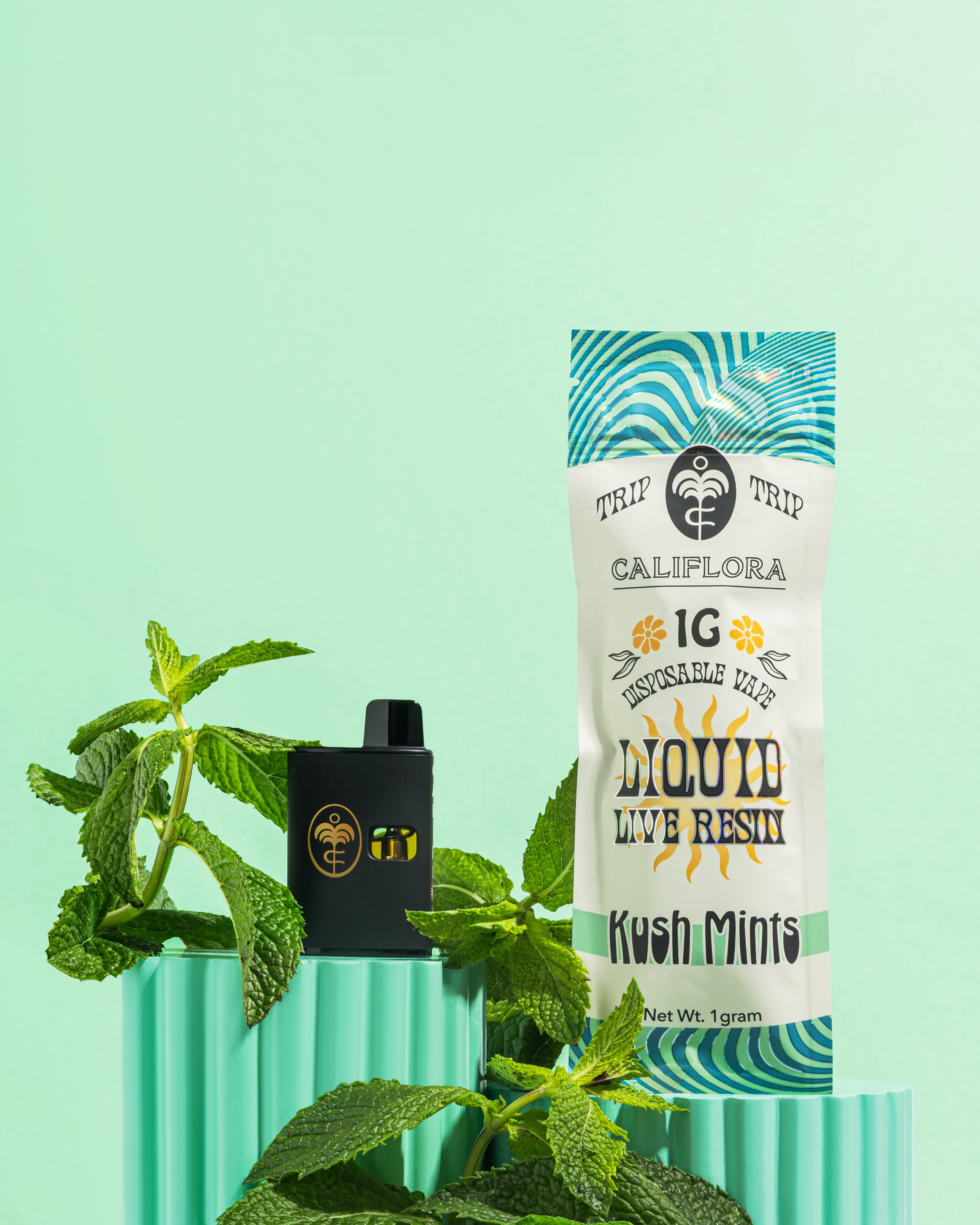 Kush Mints | Liquid Live Resin | Hybrid | Device – 1g Disposable Vape